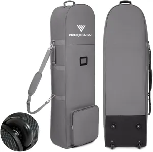 Golf Travel Bags for Airlines with Adjustable Support Rod and Detachable Shoulder Straps, Soft Foldable Golf Club Travel Covers, 900D Heavy Duty Oxford -Universal Size
