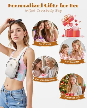 Graduation Gifts for Teen Girls Women, Cross Body Purse with Initials, Mini Lightweight Sling Purse for Girls, Teen Girl Gifts Trendy Stuff, Cute Trendy Travel Fanny Pack with Letter