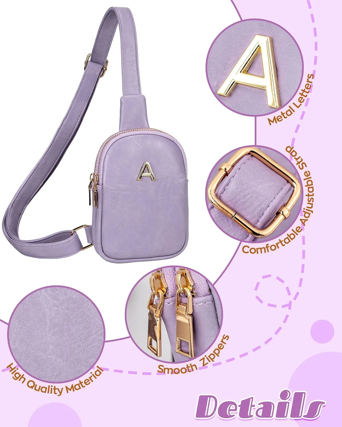 Graduation Gifts, Mini Crossbody Bags with Letter for Teen Girls Women, Cute Granddaughter Gifts, Over The Shoulder Bag, Lightweight Phone Purse for Daily Essentials, Tween Girls Trendy Stuff