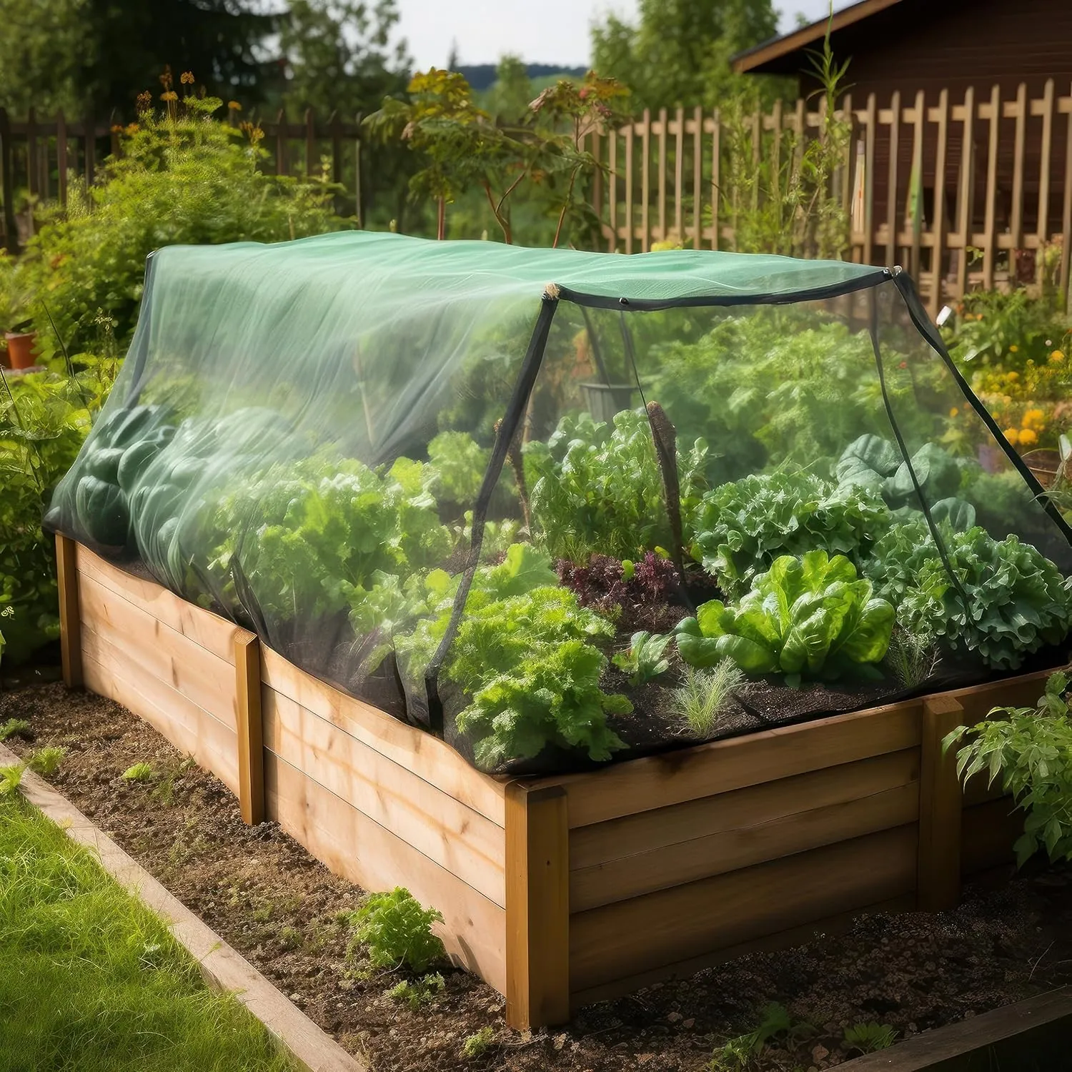 Green DIY Mosquito Net Fabric | 10x30 FT Netting | Insect Cover for Garden, Patio, Outdoor & Windows | Multiple Sizes in Black, White & Green | Raised Bed Screen Mesh Barrier