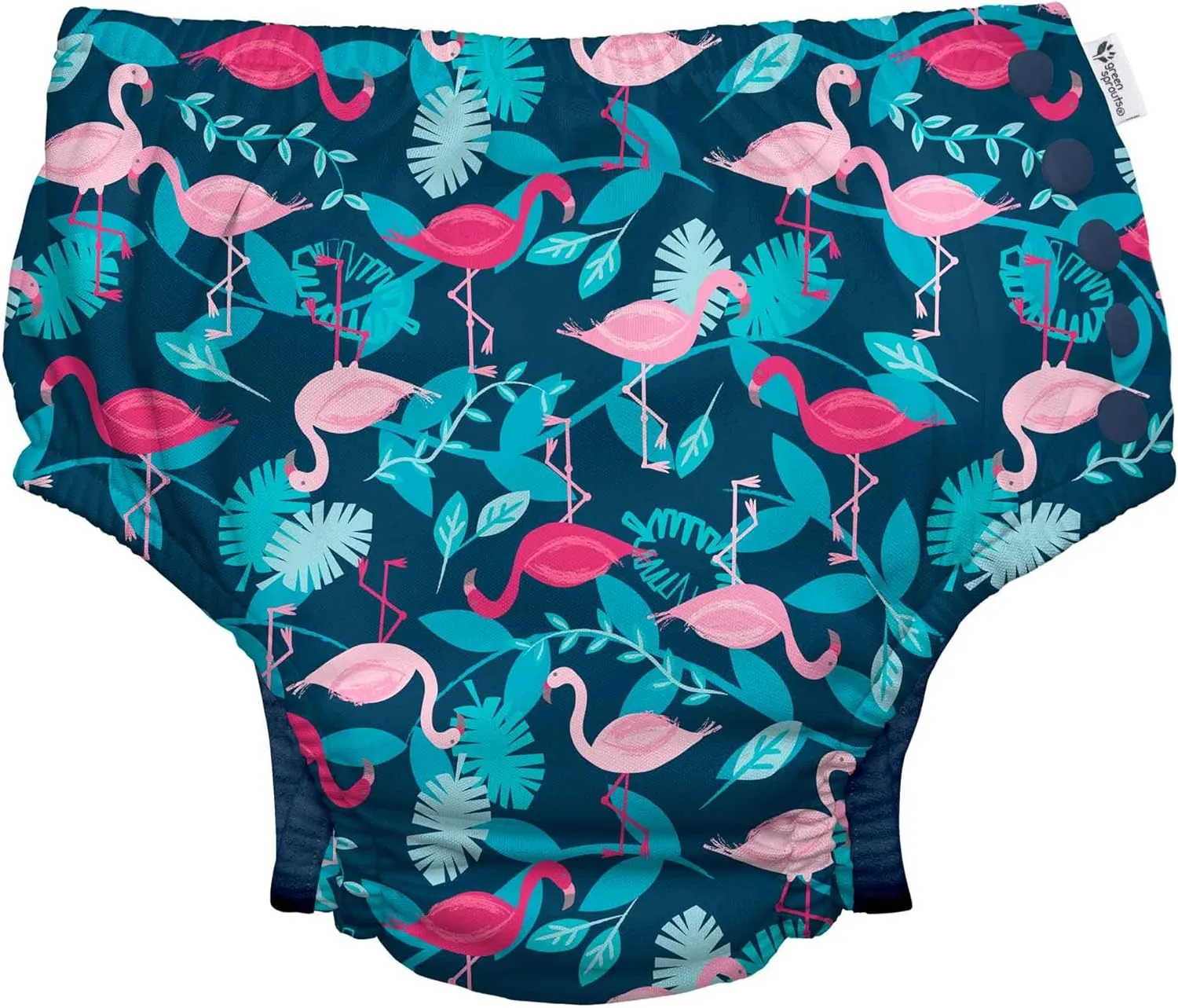 green sprouts Snap Reusable Absorbent Swimsuit Diaper, Light Pink Pinstripe, 24 Month