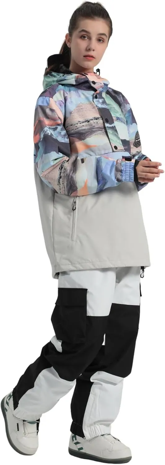 GSOU SNOW Women Ski Jacket Snow Coat Waterproof Windproof Snowboarding Jacket Coat Insulated Warm Winter