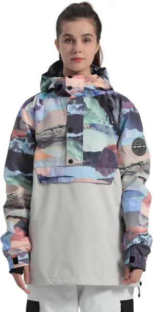 GSOU SNOW Women Ski Jacket Snow Coat Waterproof Windproof Snowboarding Jacket Coat Insulated Warm Winter