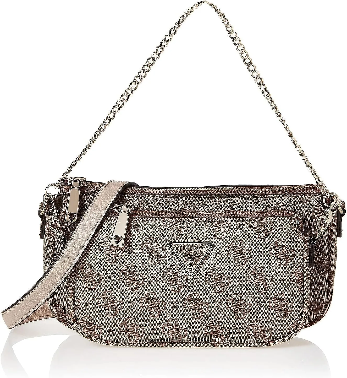 GUESS Noelle Double Pouch Crossbody, Latte Logo