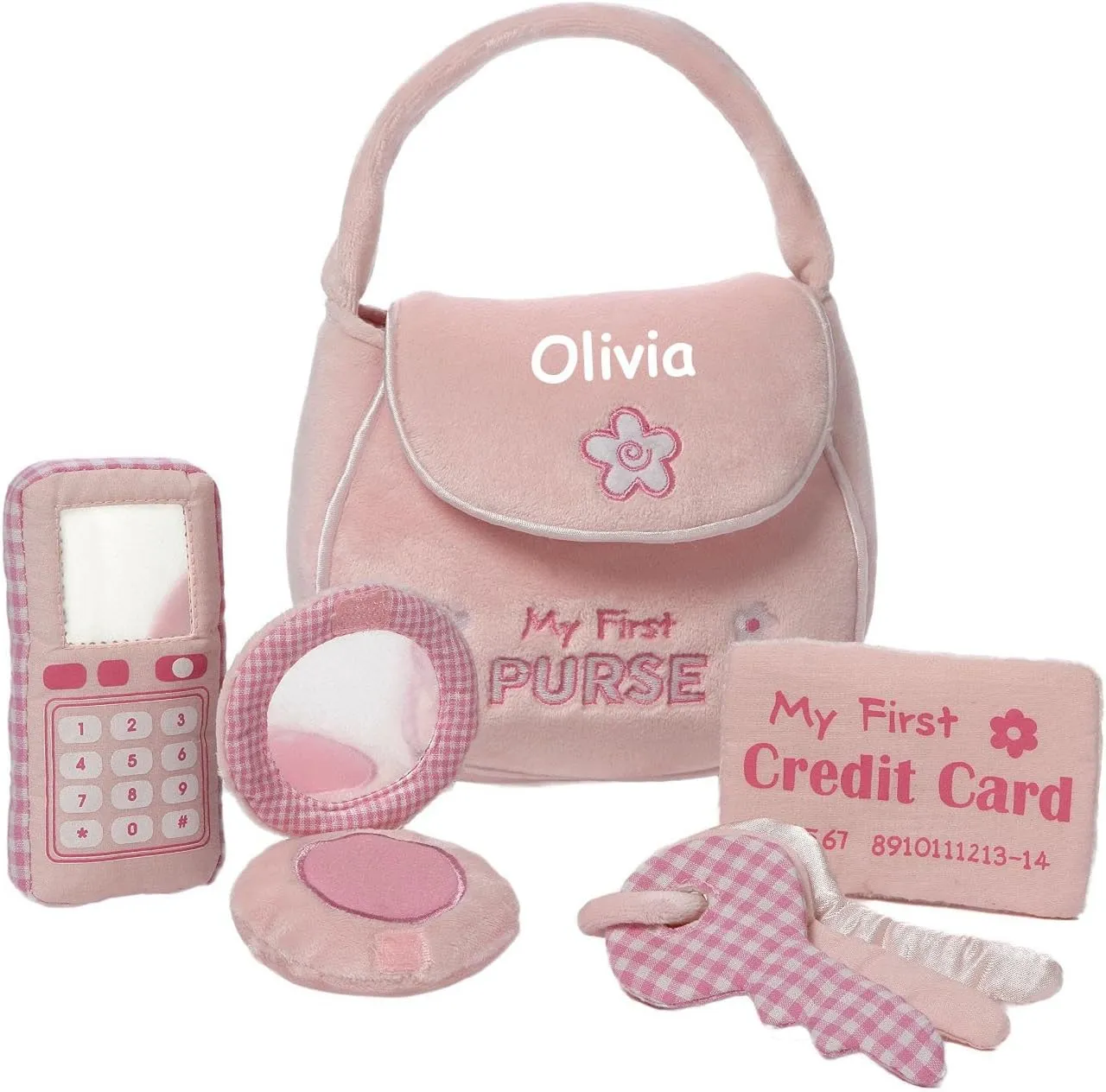 GUND Personalized My First Purse Plush Stuffed Baby Playset with Accessories