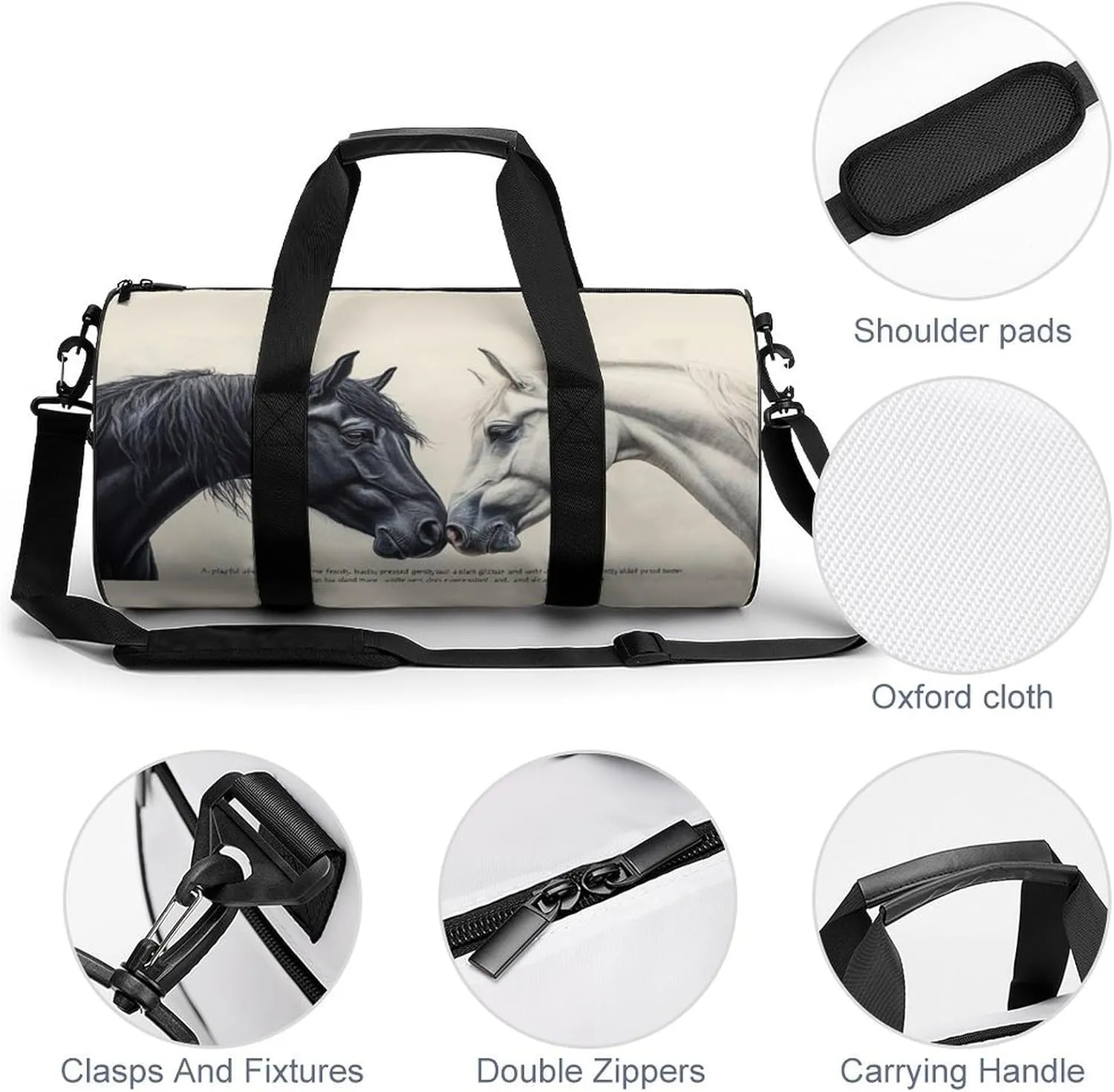 Gym Bag for Men Women Lightweight Sports Duffle Bag with Multiple Compartments Cylindrical Gym Bag for Fitness Travel And Outdoor Activities Ater Resistant Yoga Bag Training Bag Confrontation