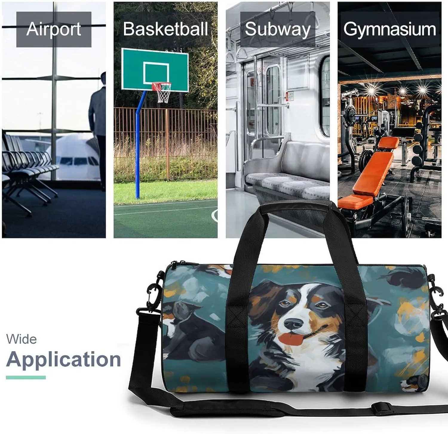 Gym Bags for Men Women Dog Duffle Bag Travel Overnight Bag with Shoe Compartment Tote Bags