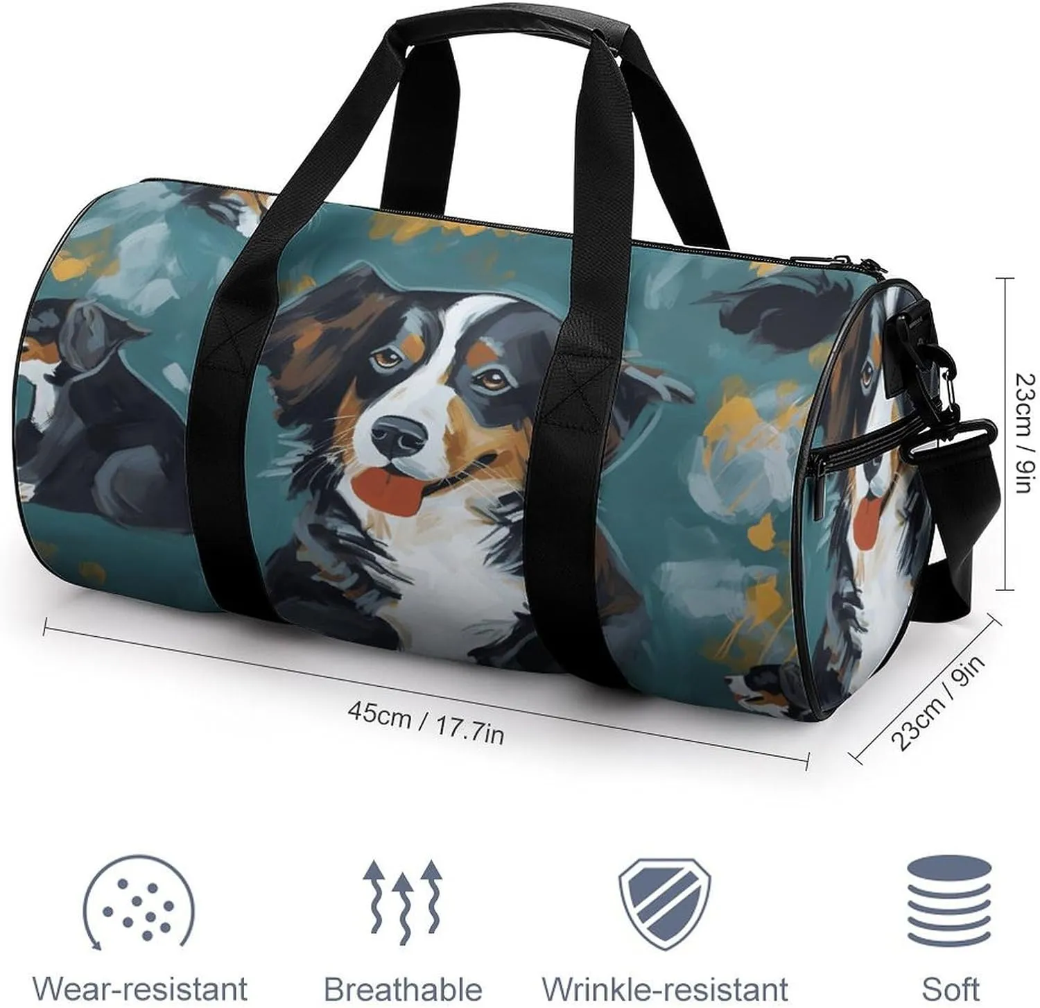 Gym Bags for Men Women Dog Duffle Bag Travel Overnight Bag with Shoe Compartment Tote Bags