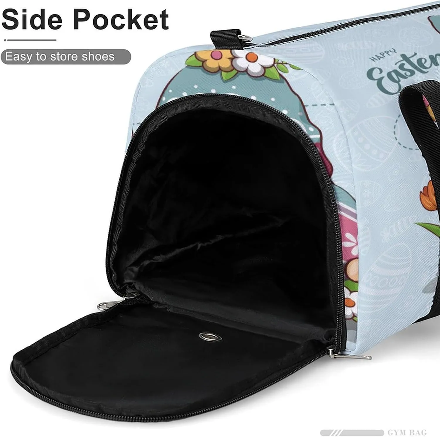 Gym Duffel Bag with Shoe Compartment Wet Pocket, Happy Easter Gnome Travel Bag for Men Women
