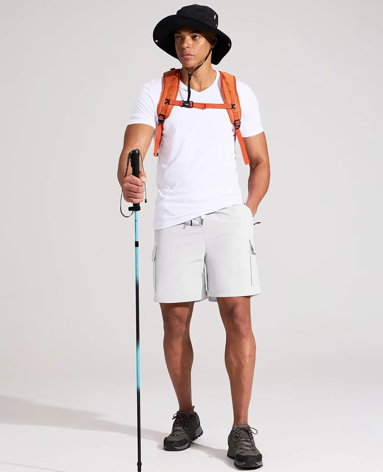 Haimont Men's Hiking Cargo Shorts 7 Inch with Zipper Pockets Quick Dry Lightweight Outdoor Camping Travel, Water Resistant