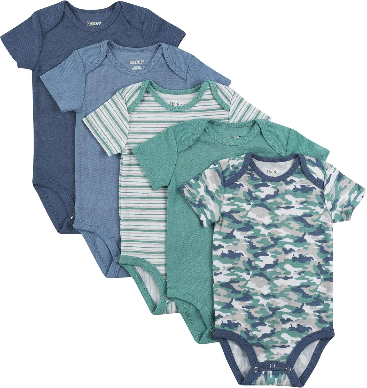 Hanes Baby and Toddler Ultimate Flexy Short Sleeve Bodysuit (5 Pack)