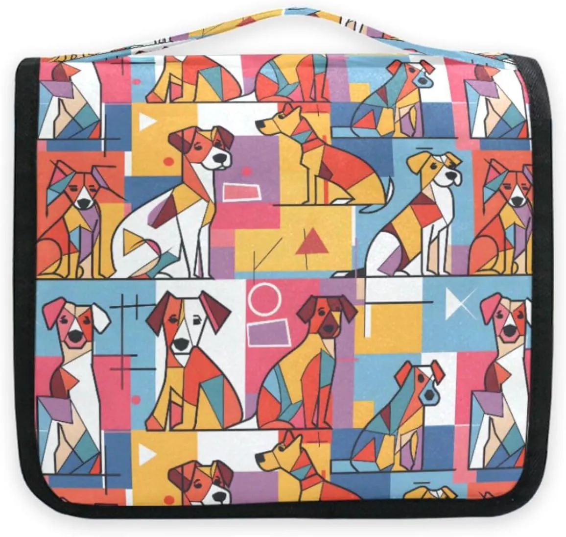 Hanging Toiletry Bag Abstract Works Of Art Dogs Travel Makeup bag for Toiletries Portable Travel Toiletry Organizer Cosmetic Bags with Hanging Hook