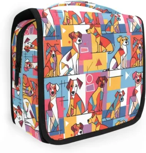 Hanging Toiletry Bag Abstract Works Of Art Dogs Travel Makeup bag for Toiletries Portable Travel Toiletry Organizer Cosmetic Bags with Hanging Hook