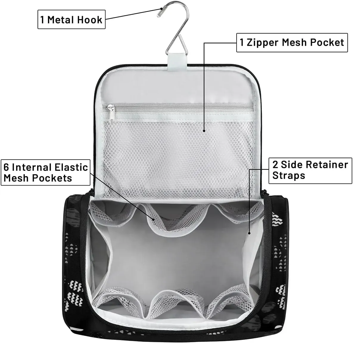 Hanging Toiletry Bag Cats and Dogs Paw for Women Girls, Cosmetic Makeup Bag with Multi Compartments, Portable Travel Bag Organizer Large for Toiletries Accessories