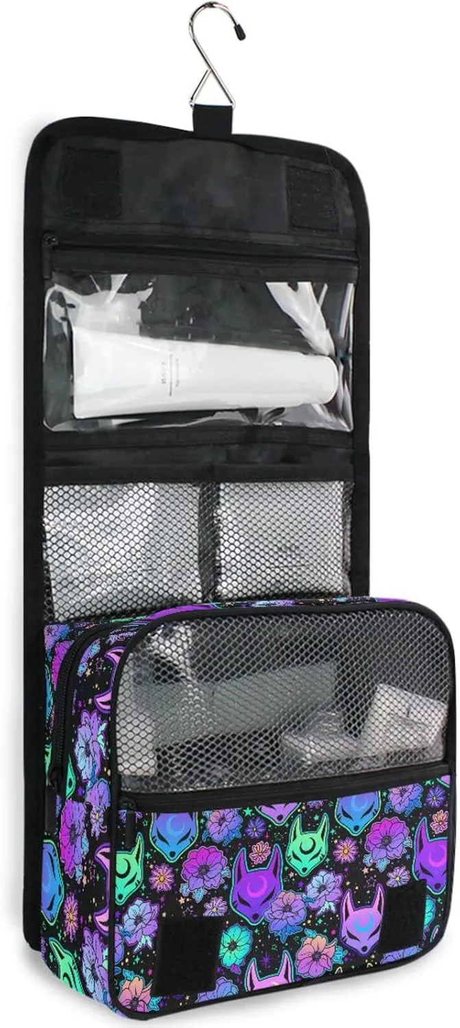 Hanging Toiletry Bag Magic Purple Fox Makeup Bag Travel bag for Toiletries Portable Toiletry Organizer Bags Toiletry Bag for Women Men, Travel-Essentials Toiletry Bag