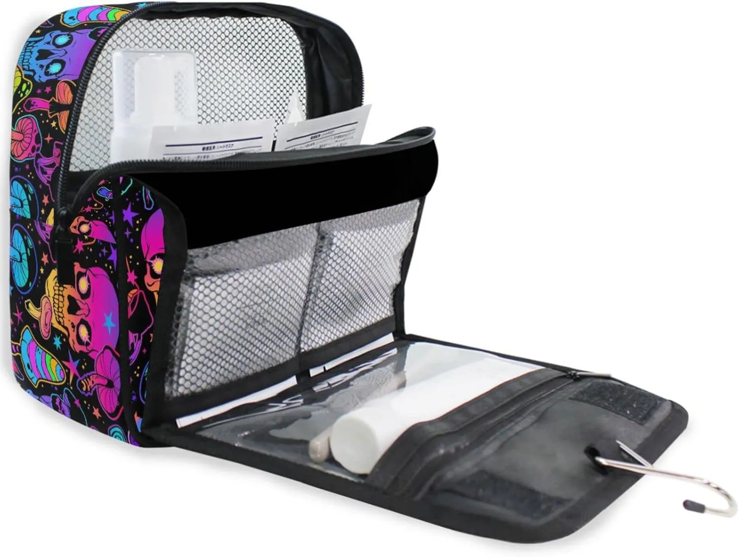 Hanging Toiletry Bag Magic Skull Mushroom Purple Makeup Bag Travel bag for Toiletries Portable Toiletry Organizer Bags Toiletry Bag for Women Men, Travel-Essentials Toiletry Bag