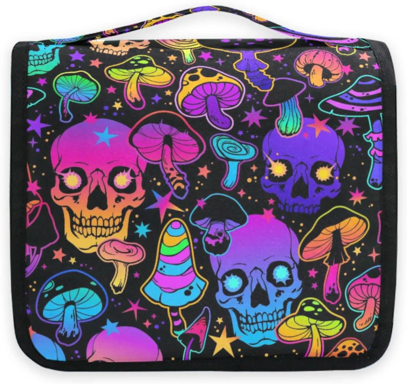 Hanging Toiletry Bag Magic Skull Mushroom Purple Makeup Bag Travel bag for Toiletries Portable Toiletry Organizer Bags Toiletry Bag for Women Men, Travel-Essentials Toiletry Bag