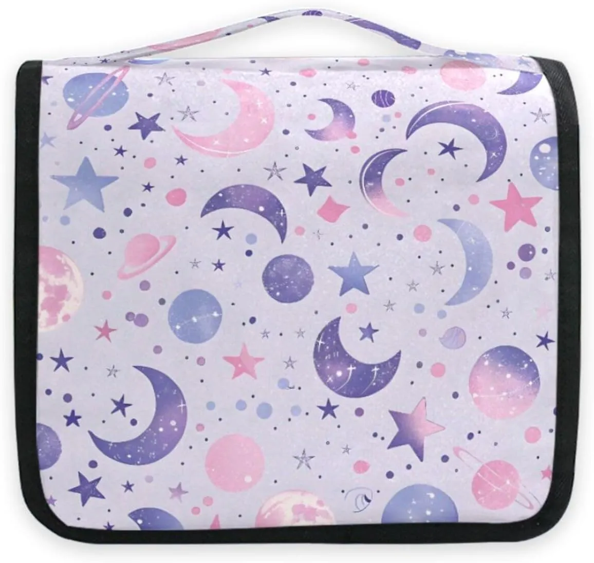 Hanging Toiletry Bag Moons Planets and Constellations Travel Makeup bag for Toiletries Portable Travel Toiletry Organizer Cosmetic Bags with Hanging Hook