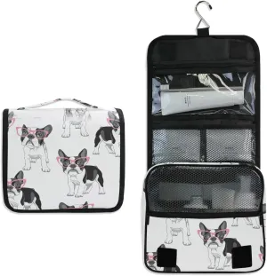 Hanging Travel Toiletry Bag Fashion French Bulldog Large Capacity Makeup Cosmetic Bag Portable Toiletry Kit Organizer