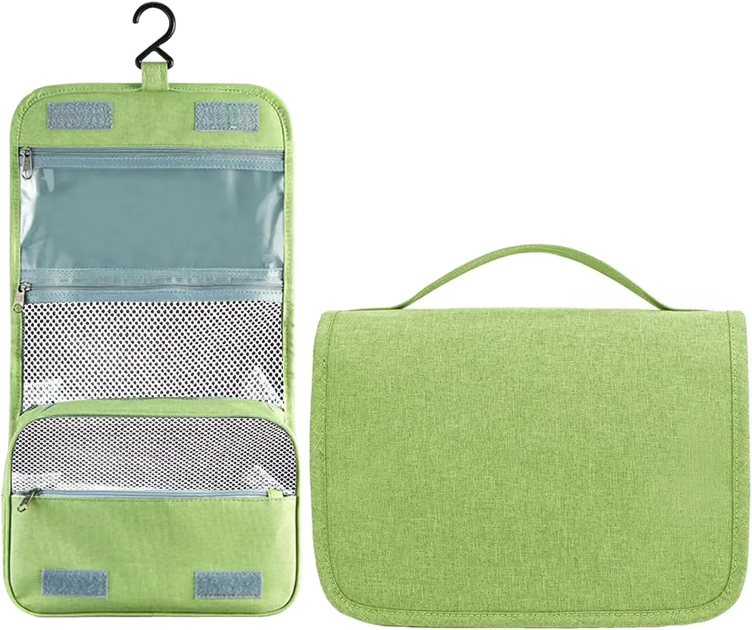 hanging travel toiletry bag with Hanging Hook,Water-resistant Makeup Cosmetic Bag Travel Organizer for Accessories,Portable Toiletry Travel Organizer Bag (Mint green, Small)