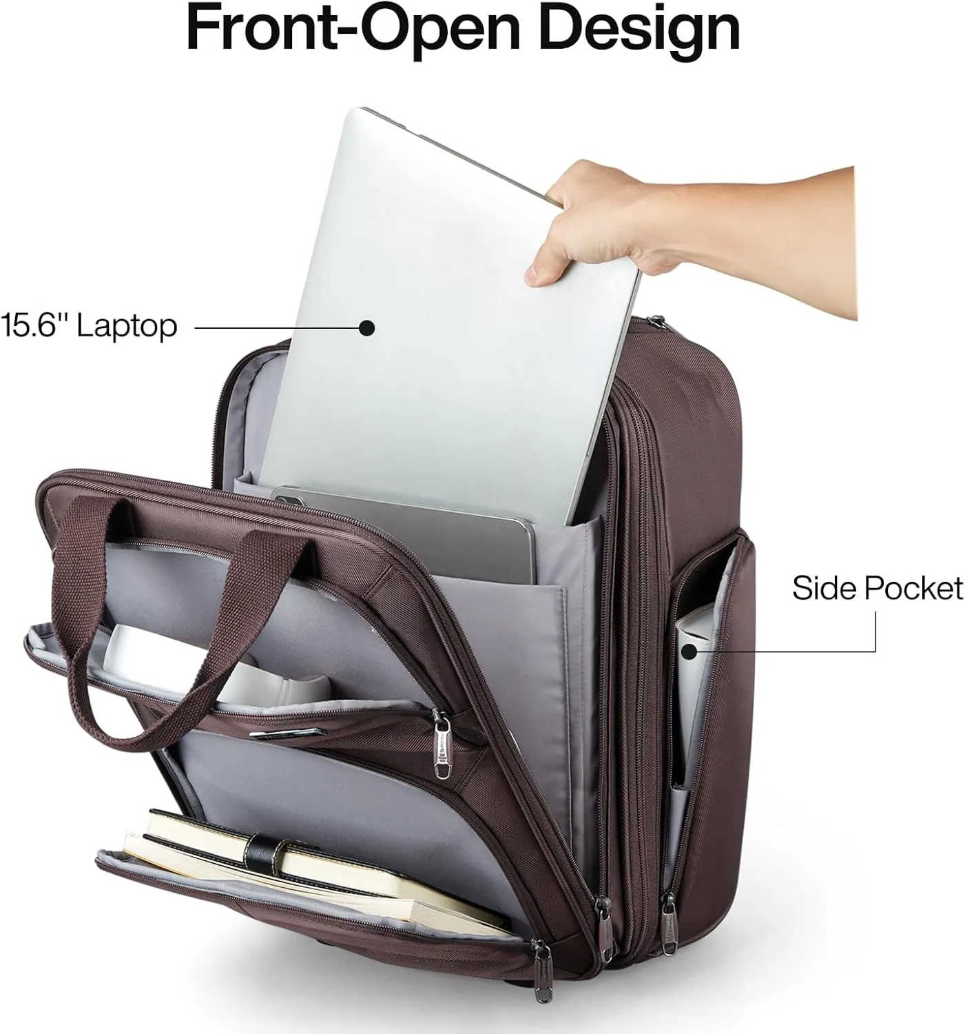Hanke Softside Expandable Underseat Carry On Bags for Airplanes,Travel Luggage Rolling Bag Personal Item Bag Small Suitcase,Coffee,16-Inch