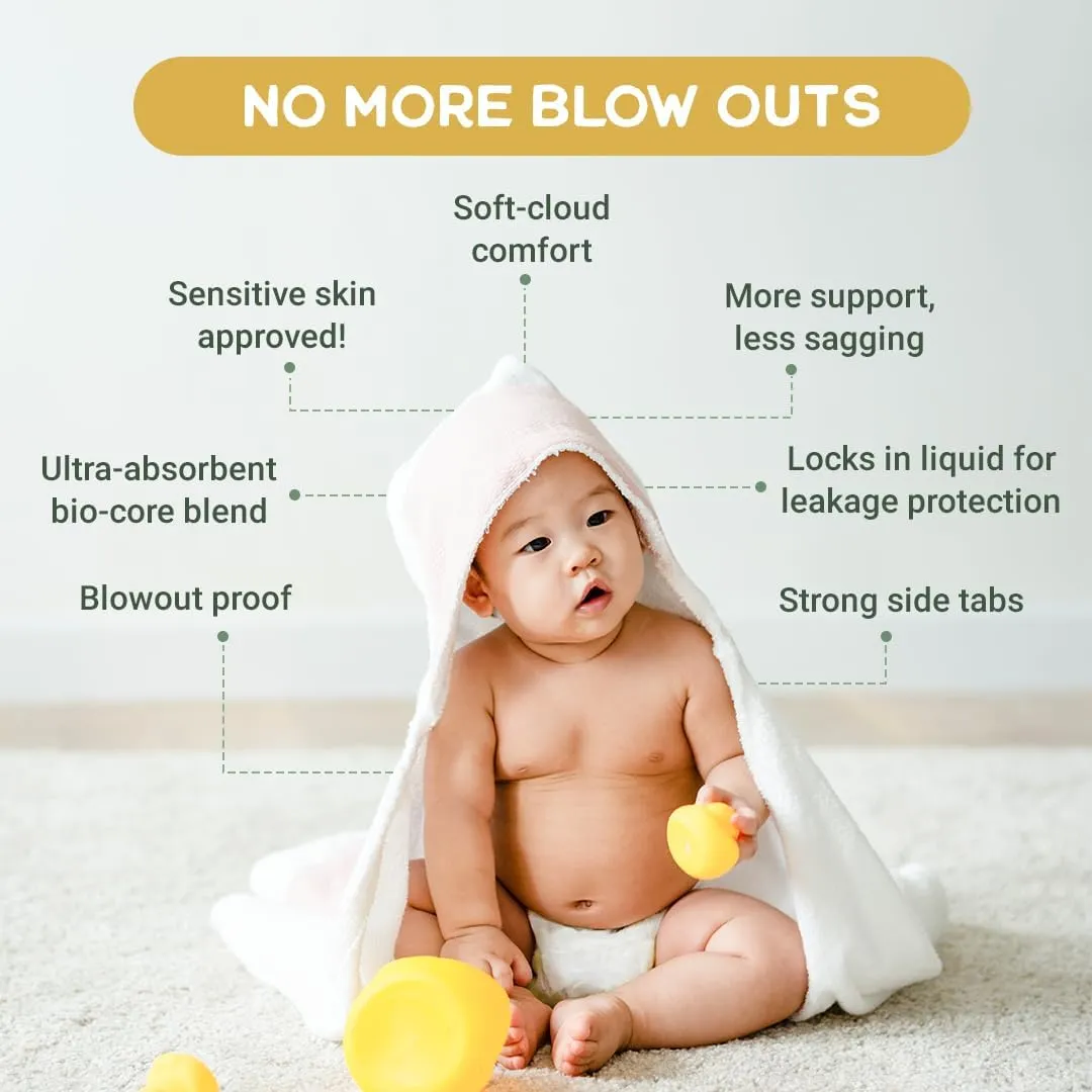 Happy Little Camper Ultra-Absorbent Natural Baby Diapers Size 6 - Hypoallergenic & Chlorine-Free Disposable Diapers Safe for Sensitive Skin - Unscented Junior Diapers - 17 Count