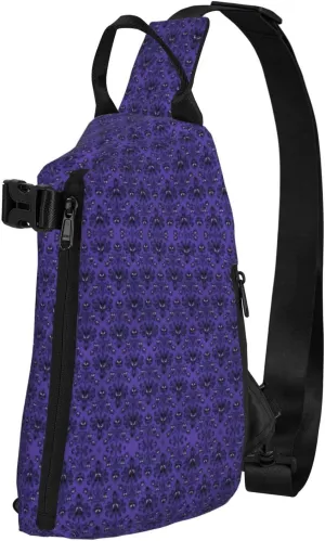 Haunted Mansion Print Crossbody Backpack - Versatile Sling Bag Casual Daypack For Travel,Hiking,Gym
