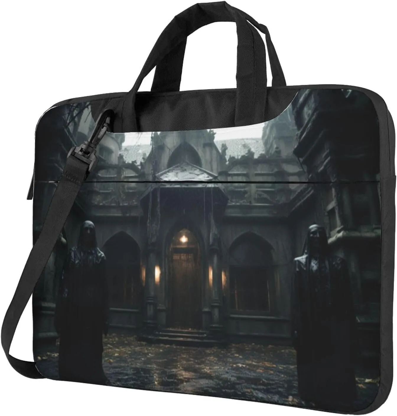 Haunted Mansions Portable Shoulder & Handheld Laptop Bag With Stylish Design For 13-15.6 Inch Multi-Functional