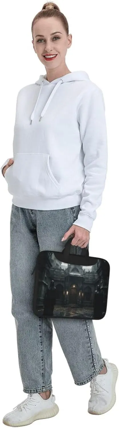 Haunted Mansions Portable Shoulder & Handheld Laptop Bag With Stylish Design For 13-15.6 Inch Multi-Functional