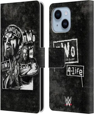 Head Case Designs Officially Licensed WWE Fathead Superstar NWO Leather Book Wallet Case Cover Compatible with Apple iPhone 14 Plus