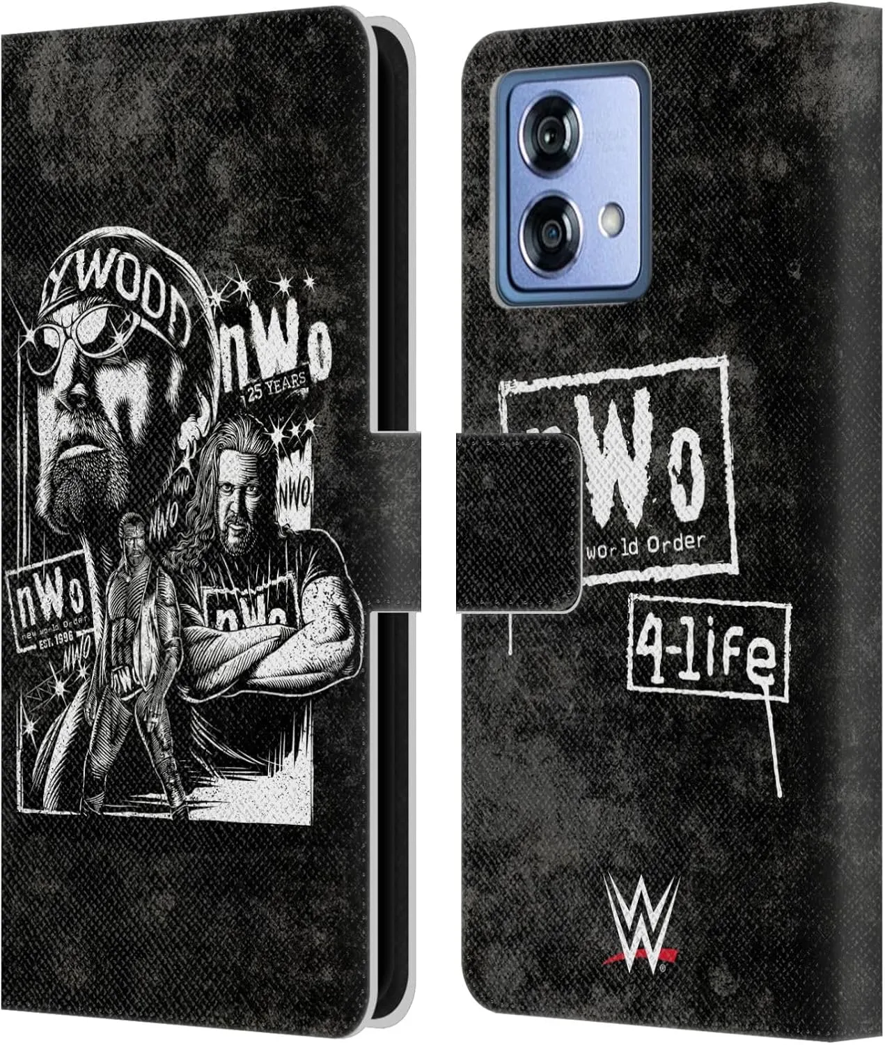 Head Case Designs Officially Licensed WWE Fathead Superstar NWO Leather Book Wallet Case Cover Compatible with Motorola Moto G84 5G