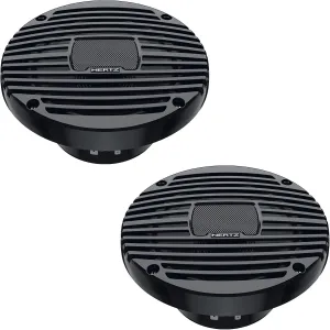 Hertz HEX 6.5 M-TC - 6.5" 4-Ohm Coaxial Marine Speakers, Black Grilles, Pair