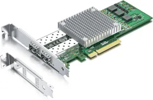 H!Fiber 10Gb SFP  PCI-E Network Card NIC, with Broadcom BCM57810S Chip, Dual SFP  Port Card, PCI Express X8, Ethernet LAN Adapter Support Windows/Windows Server/Linux/VMware Esxi