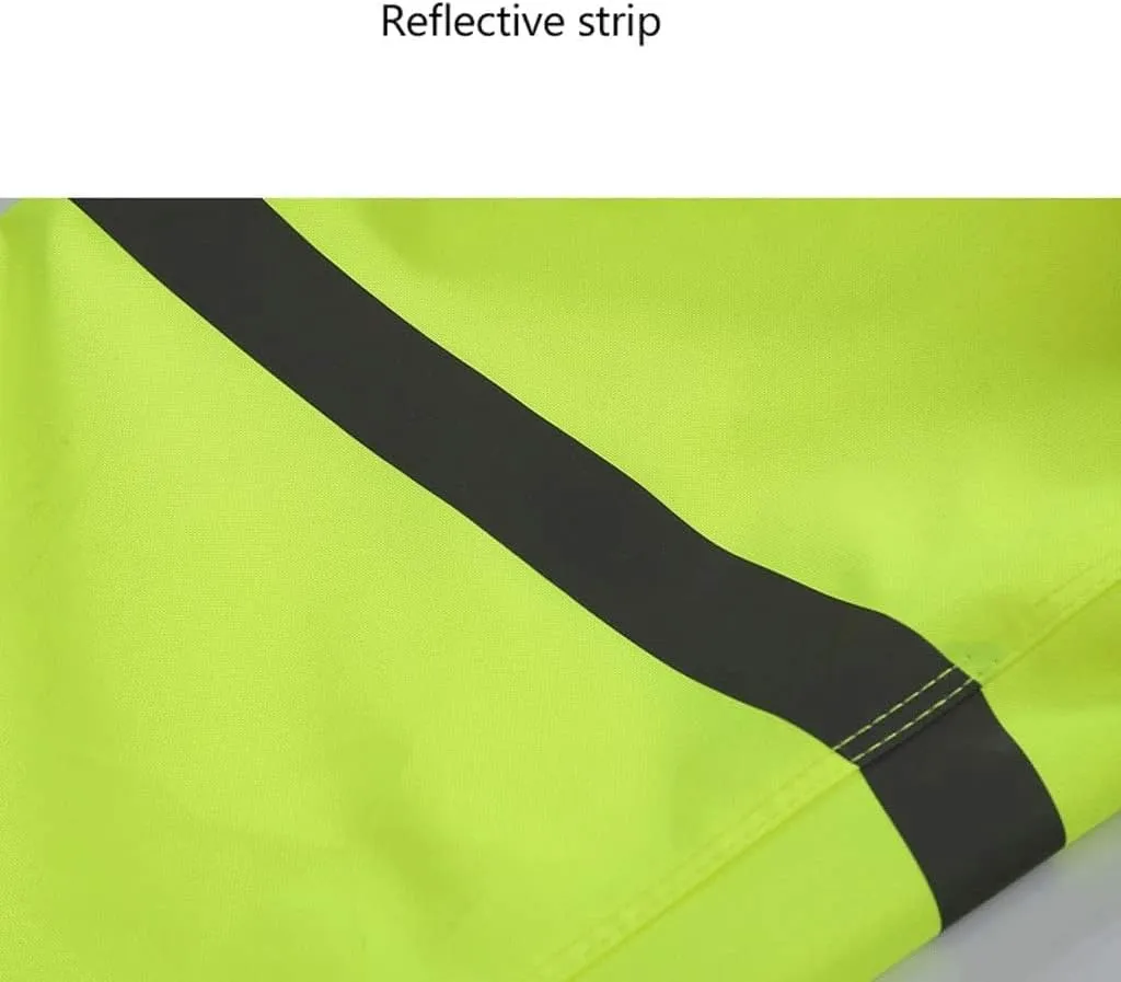 Hi Vis Vests, Reflective Suit, Fluorescent Safety Jacket with Hood Waterproof Reflective Reflective Safety Vest