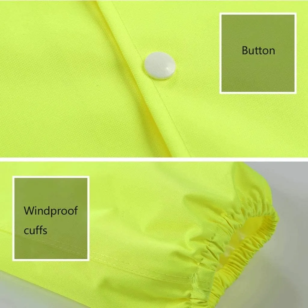 Hi Vis Vests, Reflective Suit, Fluorescent Safety Jacket with Hood Waterproof Reflective Reflective Safety Vest