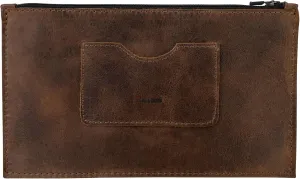 Hide & Drink, Rectangular Zippered Handbag for Women with Card Slot, Female Purse, Full Grain Leather, Handmade