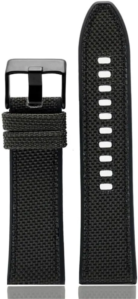 High Guality Nylon WatchBand 24MM 26MM 28MM for Series Strap Sport Soft Men Accessories Green Black(Black SK,28mm)