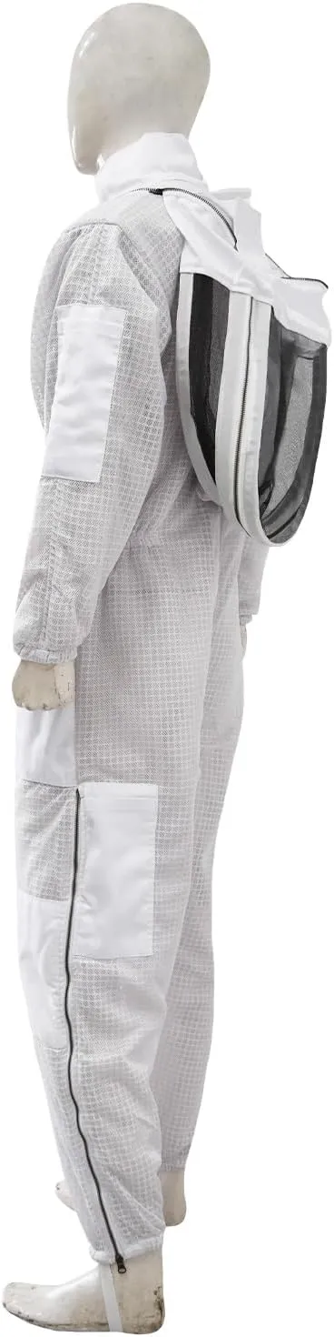 Highly Ventilated Beekeeping Suit Beekeepers 3 Layer Premium bee Suit for Men & Women with Pair of Gloves