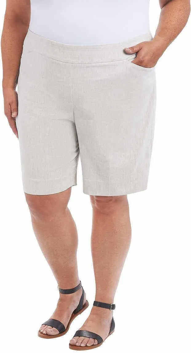 Hilary Radley Womens Midweight Mid Rise Pull On Bermuda Short