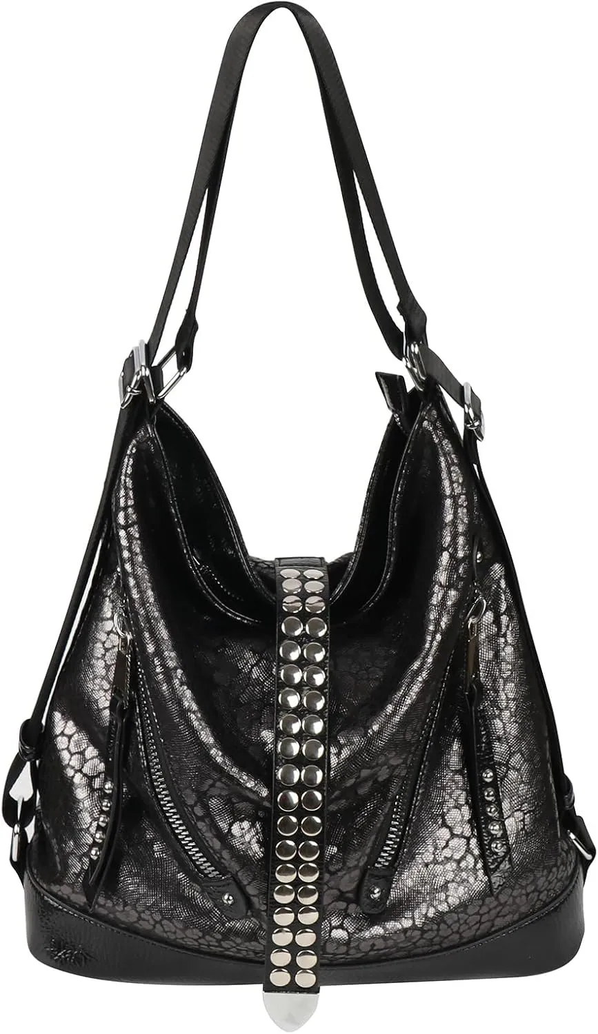 Hobo Bags for Women,Large Shoulder Tote Bag for Women,Shiny Leather Trendy Purse with Zipper.