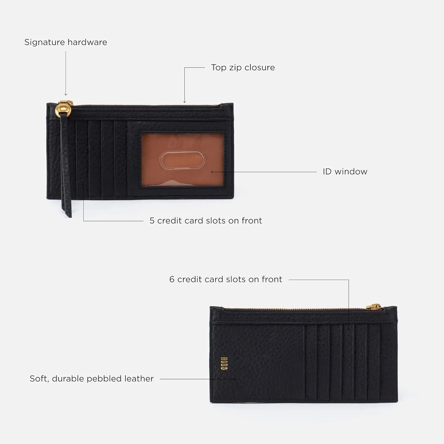 HOBO Carte Leather Card Case for Women