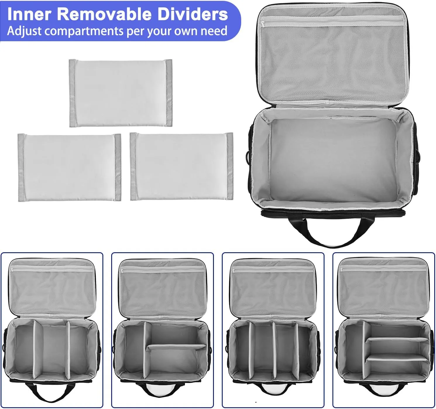 Home Health Nurse Bag Medical Bag Empty First Aid Storage with Detachable Divider Medical Supplies Bag for Nursing Student,Therapist,Doctors