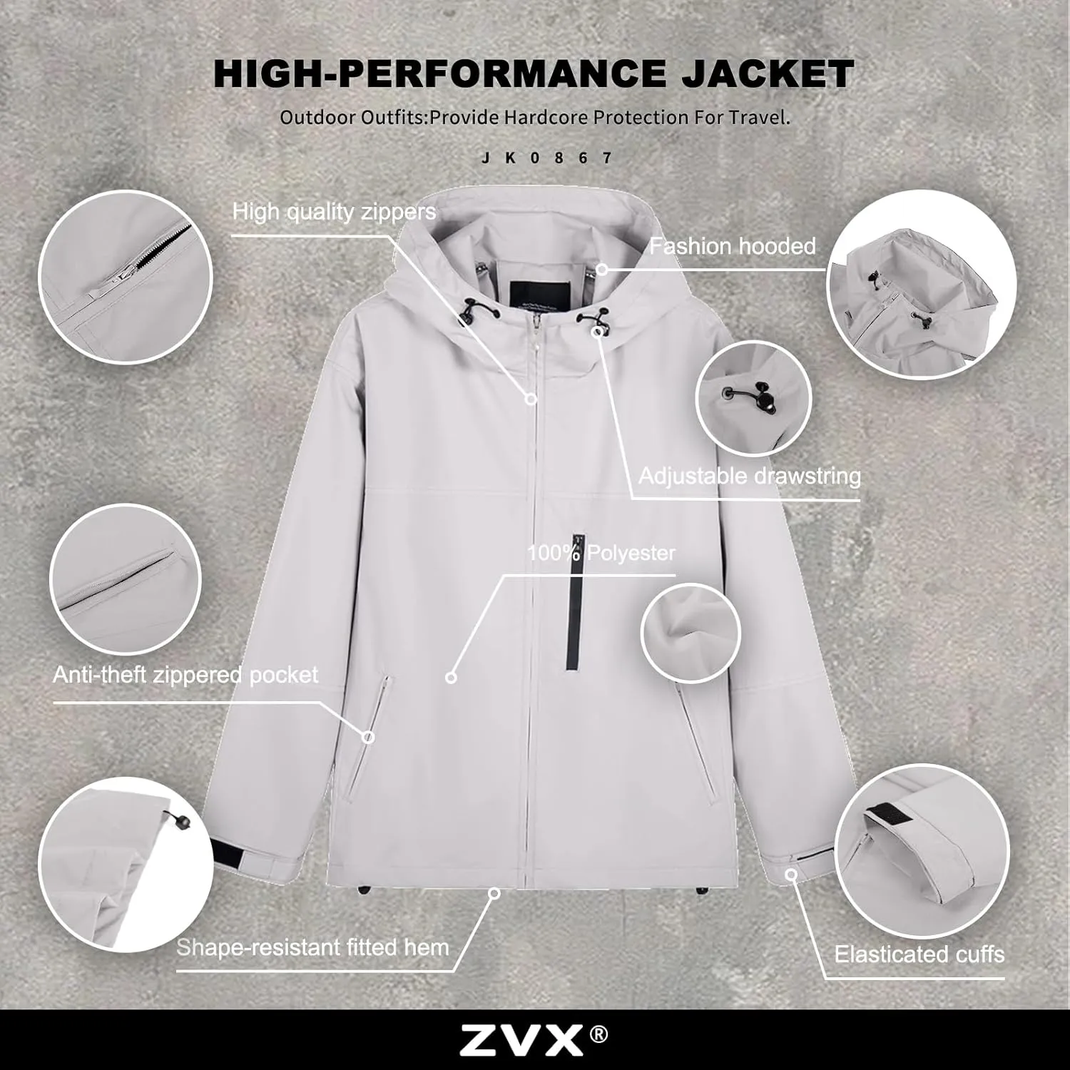 Hooded Assault Suit Men'S Outdoor Solid Color Jacket Windproof And Waterproof Mountaineering Workwear Jacket
