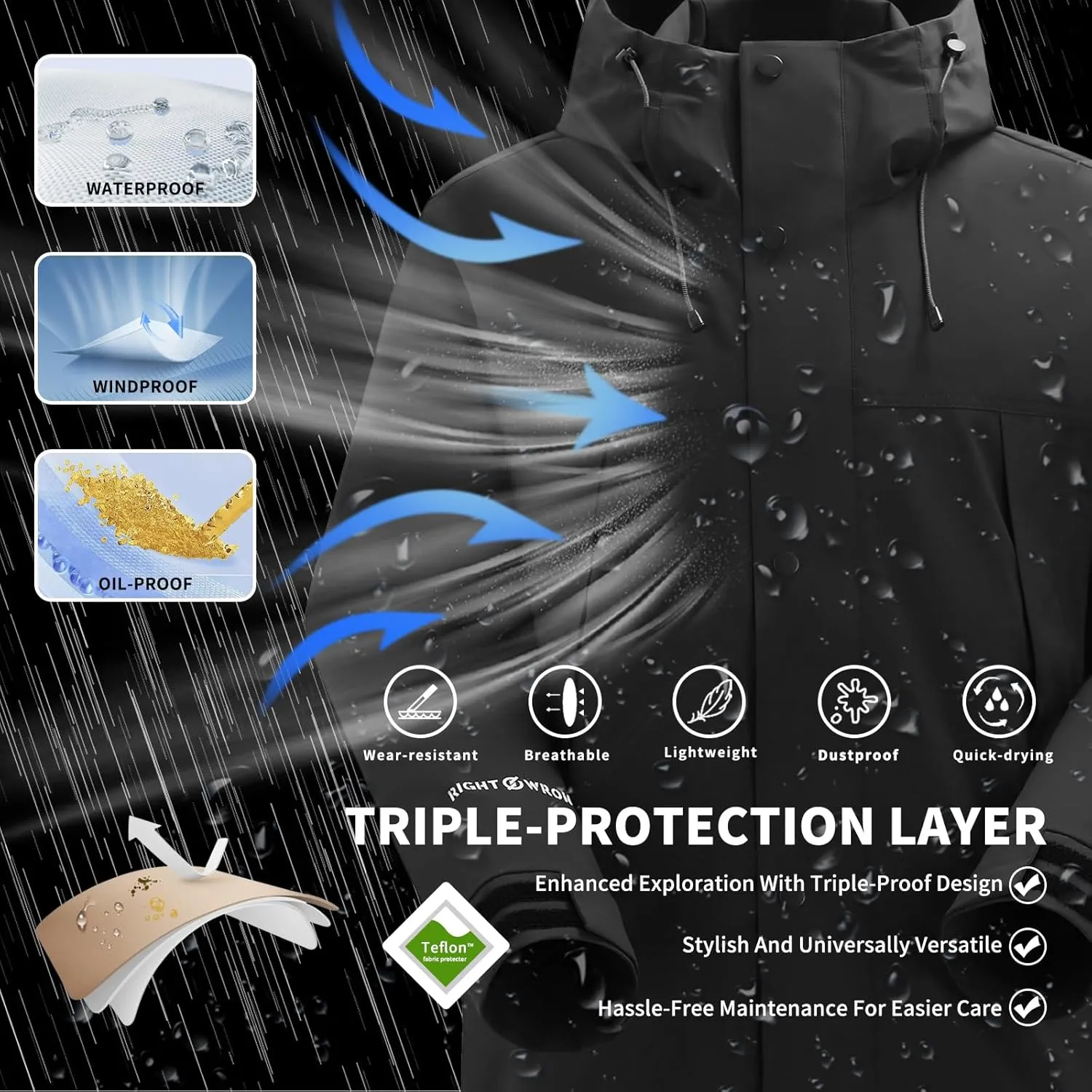 Hooded Assault Suit Men'S Outdoor Solid Color Jacket Windproof And Waterproof Mountaineering Workwear Jacket