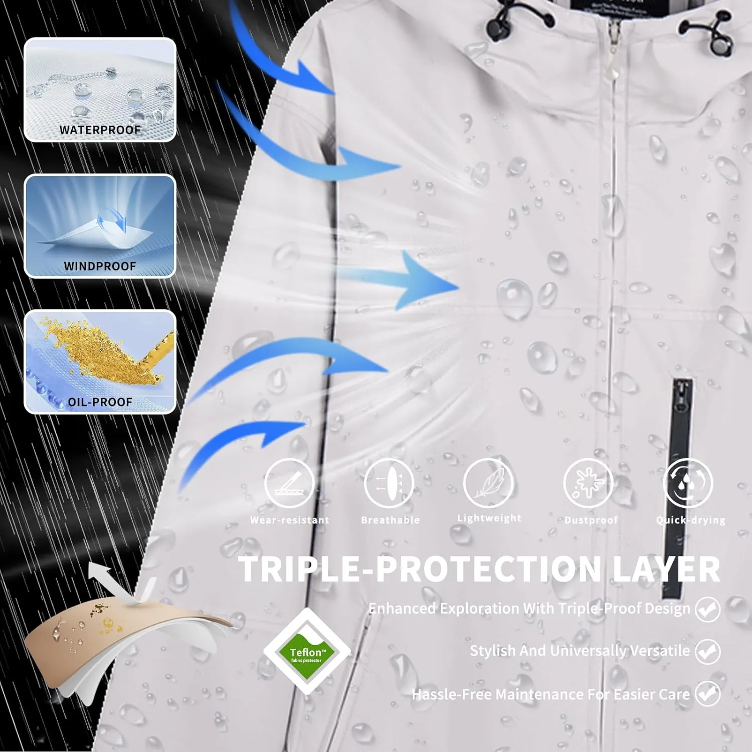 Hooded Assault Suit Men'S Outdoor Solid Color Jacket Windproof And Waterproof Mountaineering Workwear Jacket