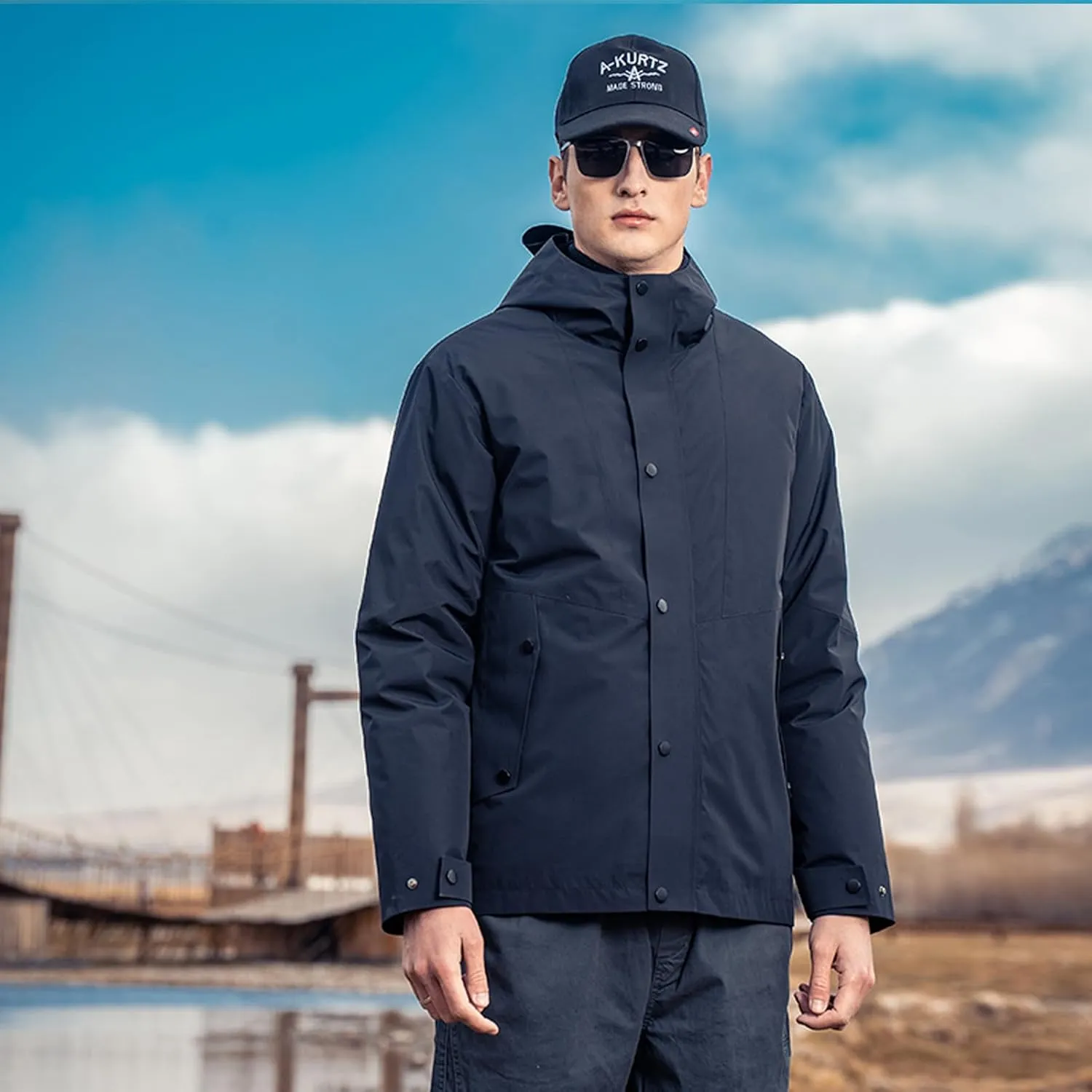 Hooded Assault Suit Men'S Outdoor Solid Color Jacket Windproof And Waterproof Mountaineering Workwear Jacket