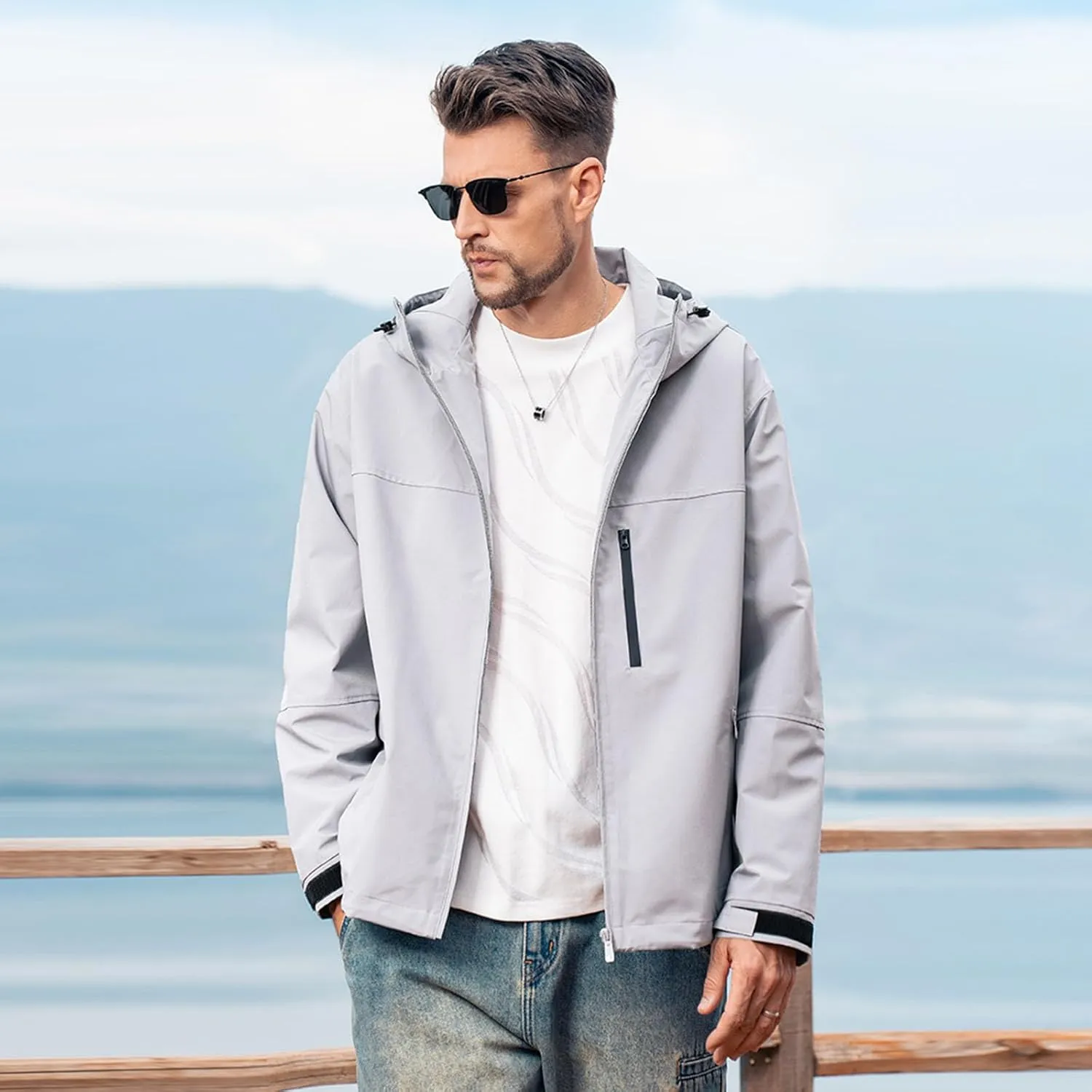Hooded Assault Suit Men'S Outdoor Solid Color Jacket Windproof And Waterproof Mountaineering Workwear Jacket