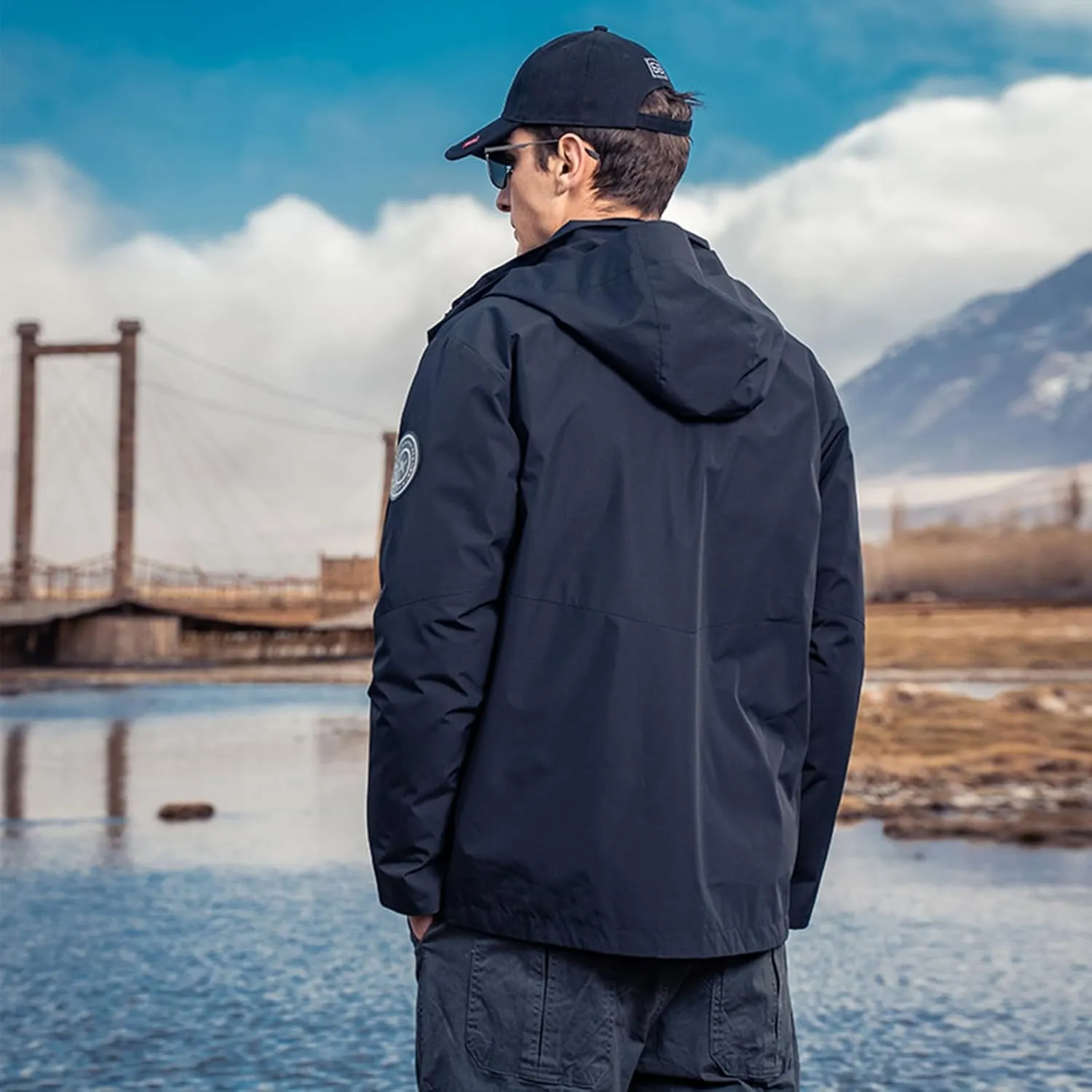 Hooded Assault Suit Men'S Outdoor Solid Color Jacket Windproof And Waterproof Mountaineering Workwear Jacket