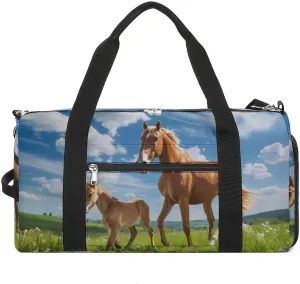 Horse Foal Young Animal Gym Bag for Men Women Lightweight Duffel Bag Sports Workout Bag for Travel Yoga