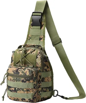 HOW'ON Hunting Backpack Waterproof Sling Shoulder Bag Small Carry Pouch Digital Jungle Camo